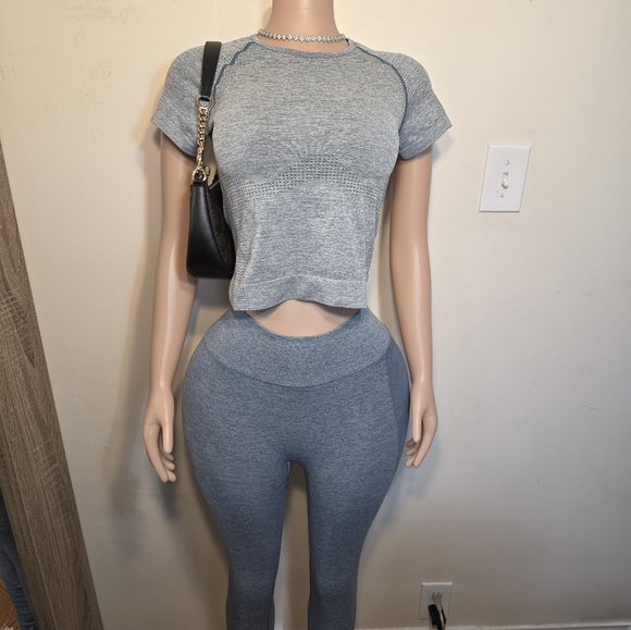 💎Victoria Secrets PINK Blue Seamless Legging 2 PC Set💎 - Picture 3 of 5